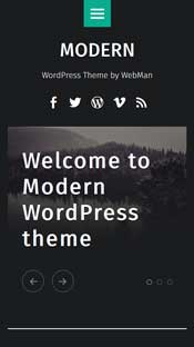 Modern theme mobile view