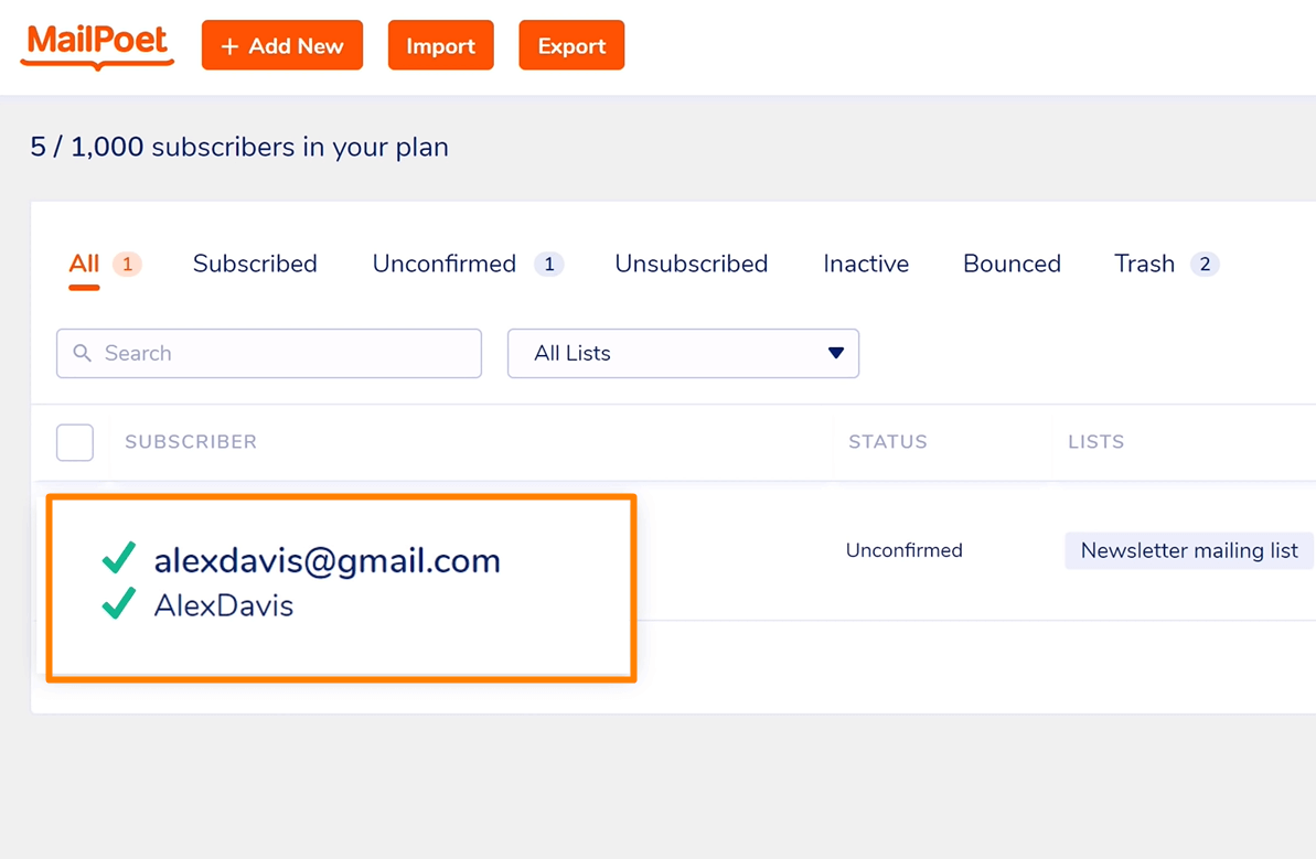 How to Check Subscribers List ?