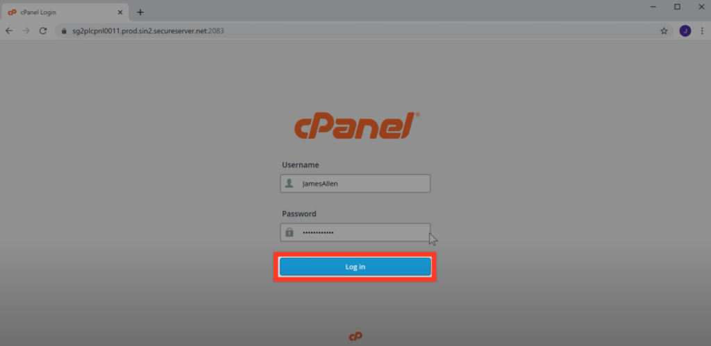 login to your cpanel account