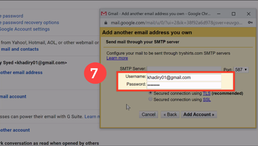 enter your gmail address and password
