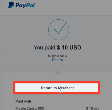 Return to merchant after payment