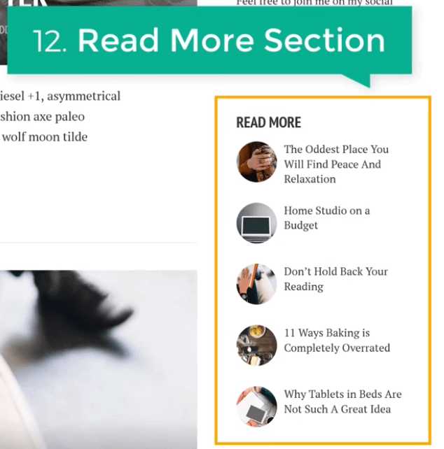 adding read more section to sidebar