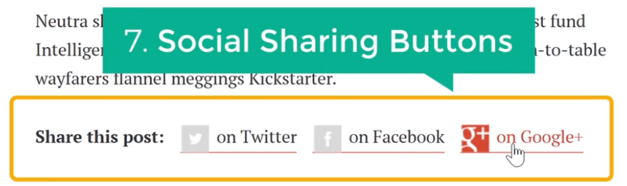 Social sharing buttons