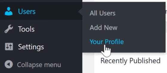 go to your profile in users menu