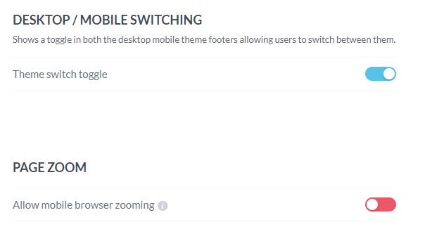 Desktop/mobile switching