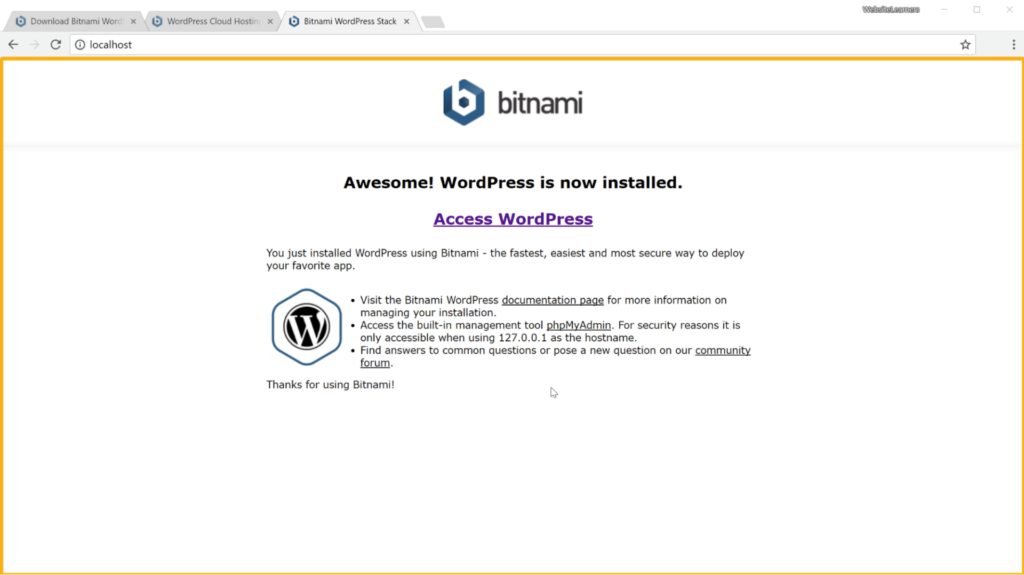 WordPress is installed