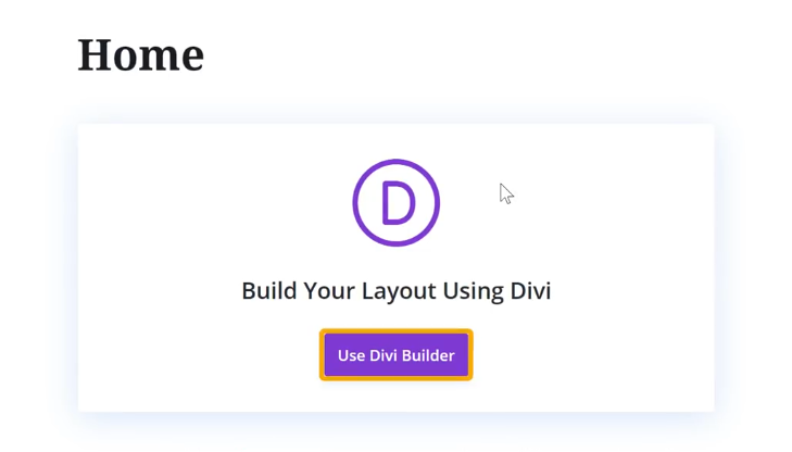 Select Use Divi Builder