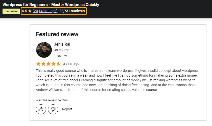 Udemy course review