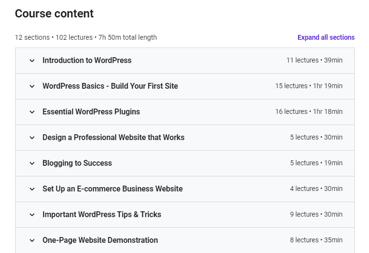 Course content
