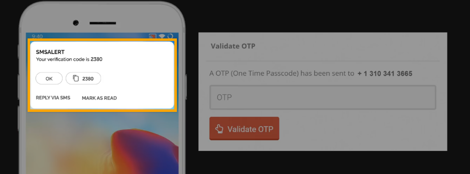 You will receive an OTP on mobile