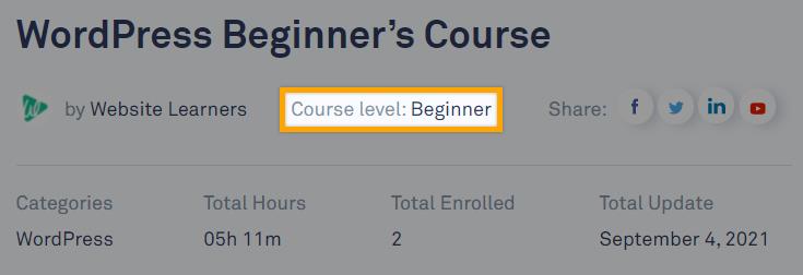 Course level: beginner